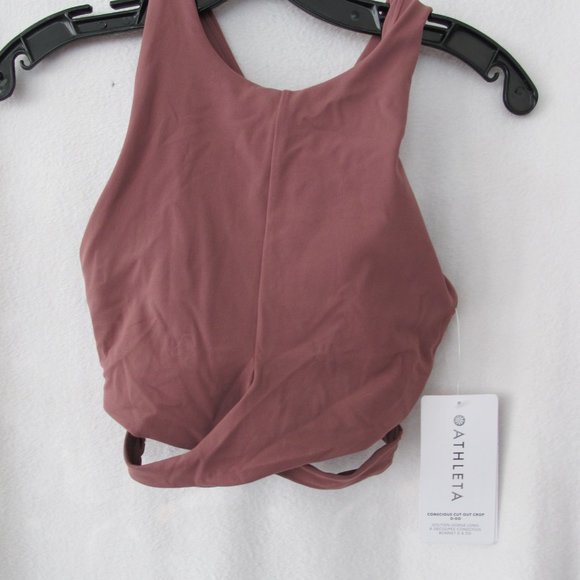NWT - Athleta Conscious Cut Out Crop Sports Bra - Picture 1 of 13